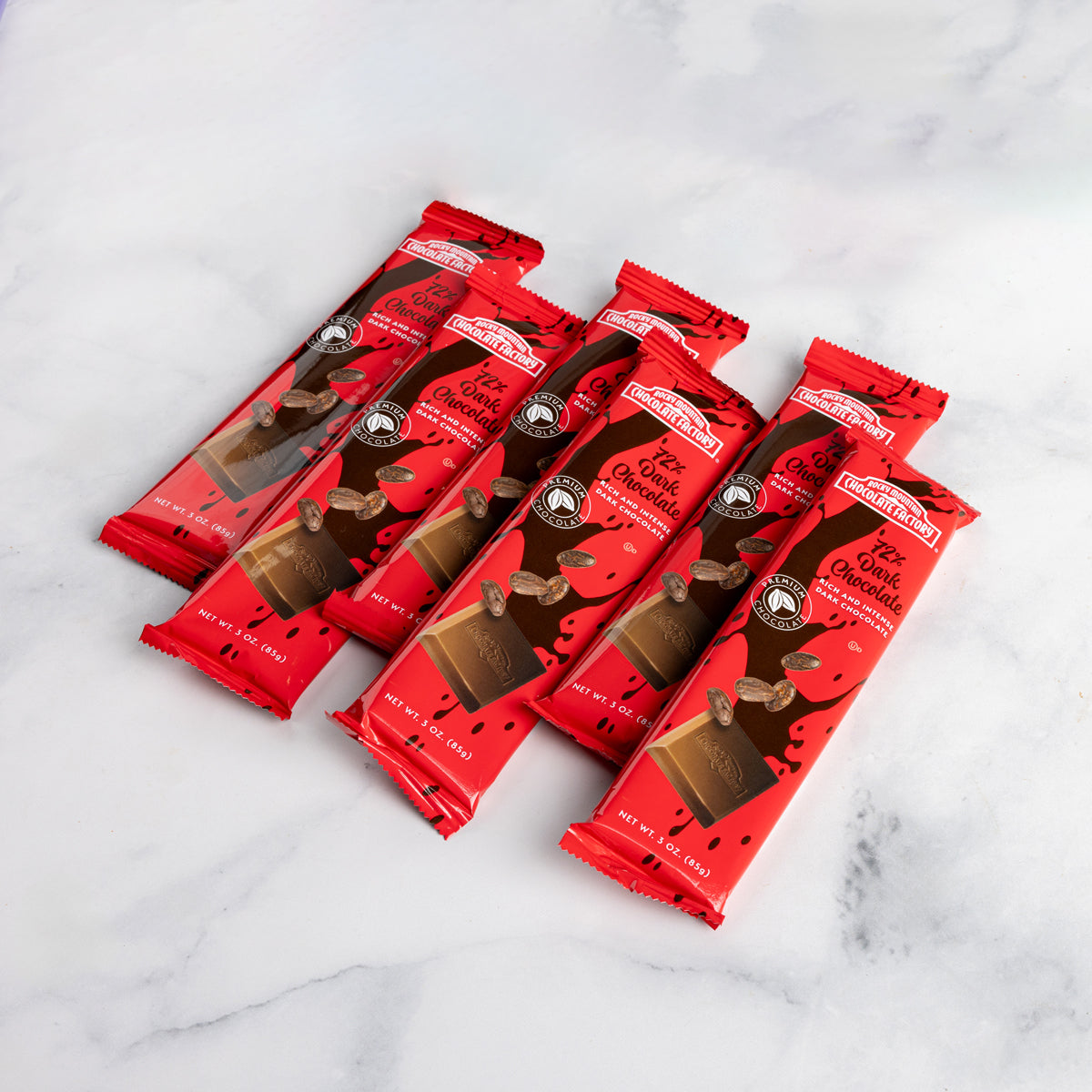 72% Dark Chocolate Bars 6 Pack
