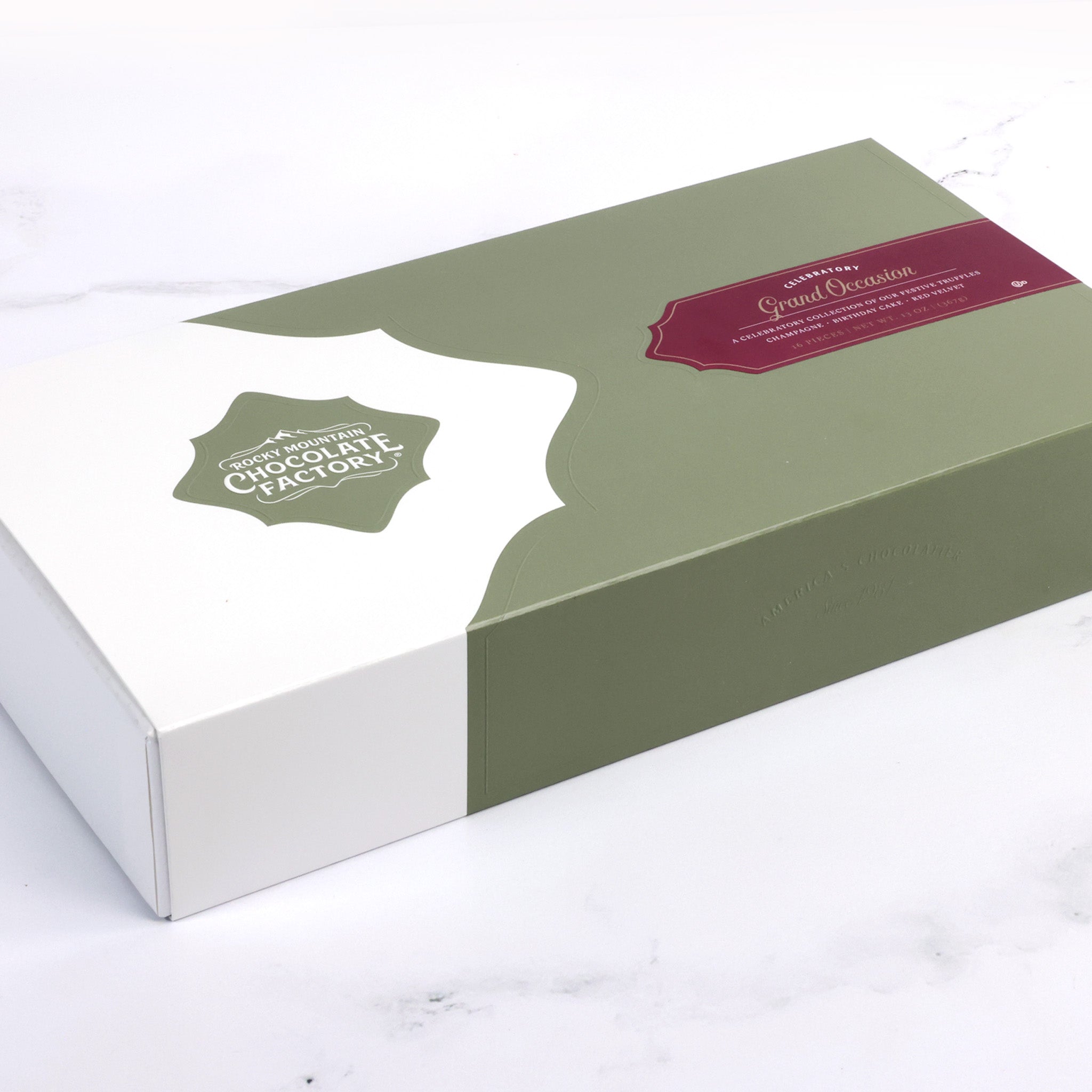 Assorted boxed chocolates, Rocky Mountain Chocolate Factory, Grand Occasion